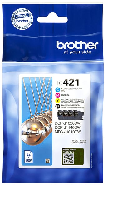 Inktcartridge Brother LC-421 zwart + 3 kleuren afbeelding