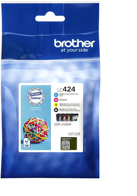 Inktcartridge Brother LC-424 zwart + 3 kleuren afbeelding