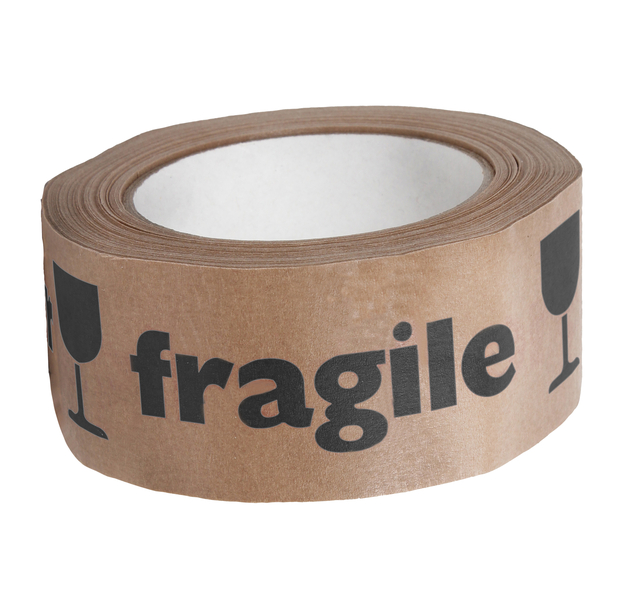 Waarschuwingstape IEZZY 50mmx50m 80p gerecycled papier br/zw afbeelding
