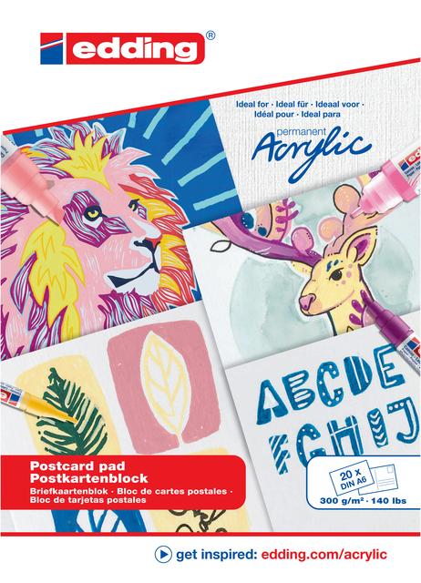 Olie- en Acrylblok edding 30010 A6 20 vel 300 gram wit afbeelding