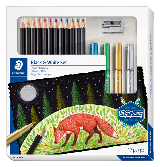 Kleurpotlood Staedtler Design Journey Black & White 17-delig afbeelding