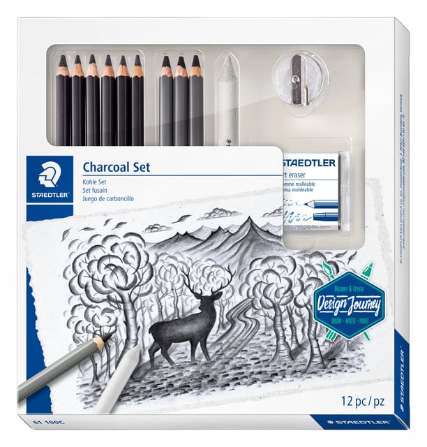 Houtskoolpotloodset Staedtler Design Journey 12-delig afbeelding