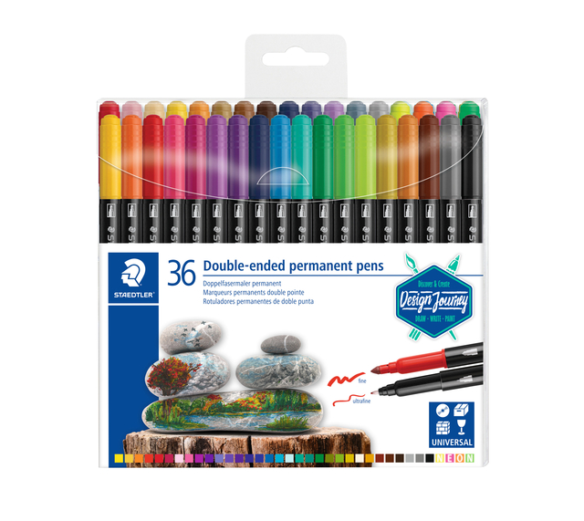 Viltstift Staedtler Design Journey permanent dubbele punt 36 kleuren afbeelding