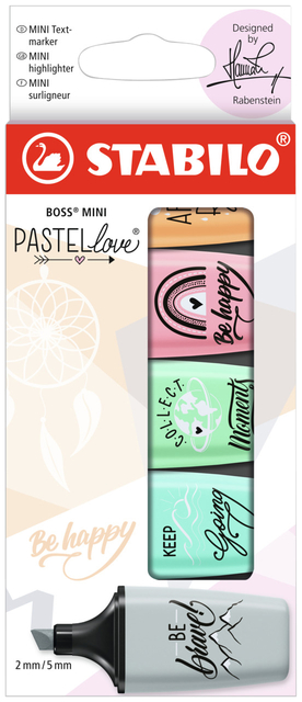Markeerstift STABILO BOSS mini Pastellove assorti etui à 5 stuks afbeelding