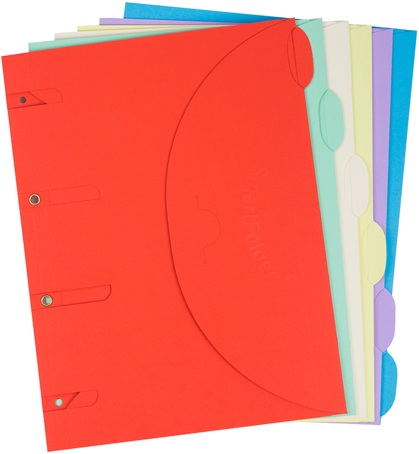 Smartfolder geperforeerde opbergmappen A4 assorti 6 stuks afbeelding