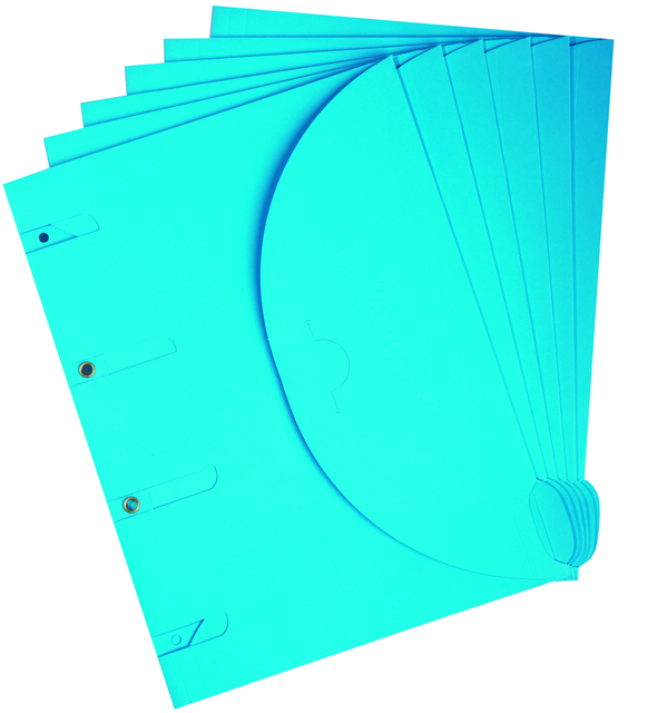 Smartfolder geperforeerde opbergmappen A4 blauw 6 stuks afbeelding