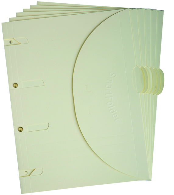 Smartfolder geperforeerde opbergmappen A4 Beige 6 stuks afbeelding
