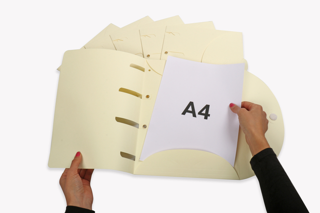 Smartfolder geperforeerde opbergmappen A4 Beige 6 stuks — Foto 2 van 2