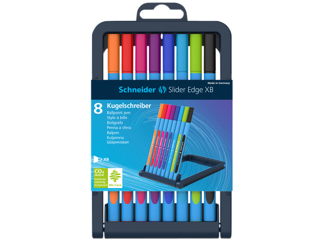 Balpen Schneider Slider Edge extra breed assorti etui à 8 stuks afbeelding