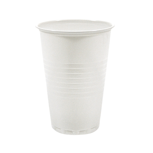 Beker IEZZY 180ml Ø70mm plastic 100 stuks wit verstevigde onderkant afbeelding
