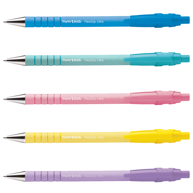 Balpen Paper Mate Flexgrip drukknop pastel schrijfkleur zwart — Foto 2 van 2