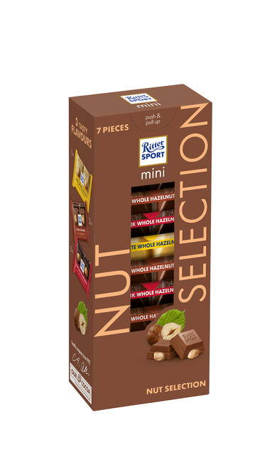 Chocolade Ritter Sport mini nut selection toren afbeelding
