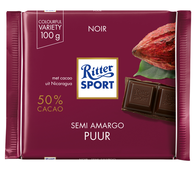 Chocolade Ritter Sport puur 100gr afbeelding