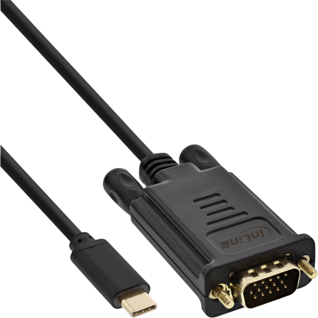 Kabel inLine USB-C VGA 3.1 M/M 2 meter zwart afbeelding