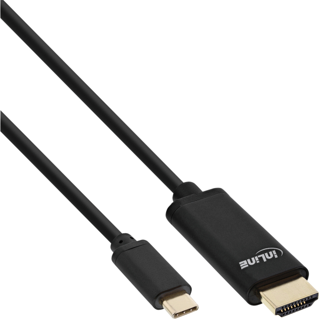Kabel inLine USB-C HDMI 3.1 2.0 4K M/M 2 meter zwart afbeelding