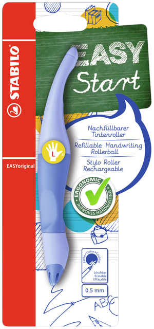 Rollerpen STABILO Easyoriginal linkshandig medium pastel luchtig blauw blister à 1 stuk afbeelding