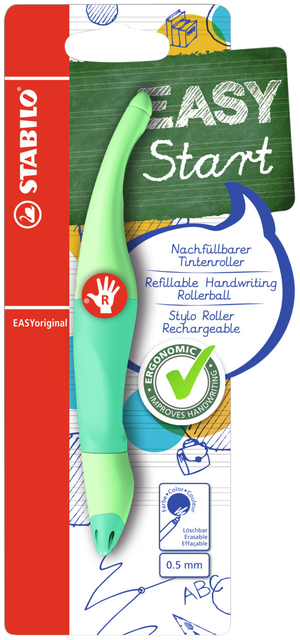Rollerpen STABILO Easyoriginal rechts M pastel vleugje mint blister