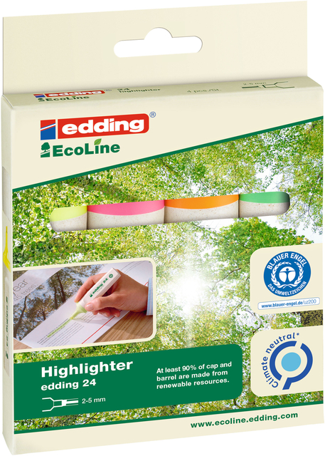 Markeerstift edding 24 Ecoline assorti set à 4 stuks afbeelding