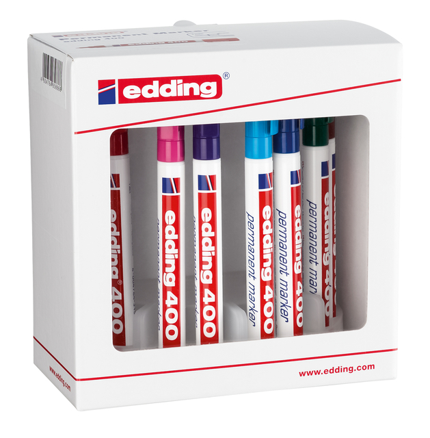 Viltstift edding 400 rond 1mm met houder assorti set à 10 stuks afbeelding