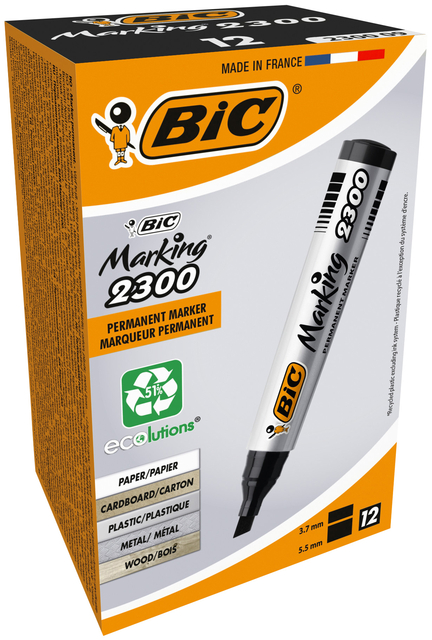 Viltstift Bic 2300 ecolutions schuin medium zwart — Foto 2 van 2