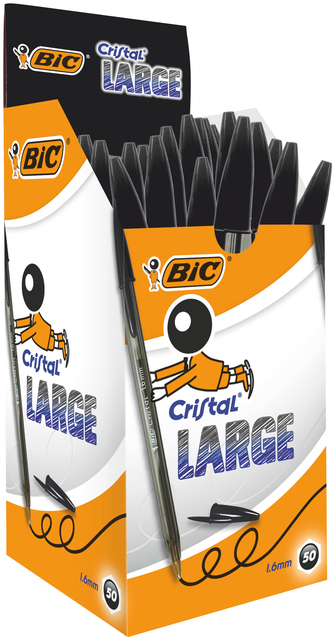 Balpen Bic Cristal large zwart afbeelding