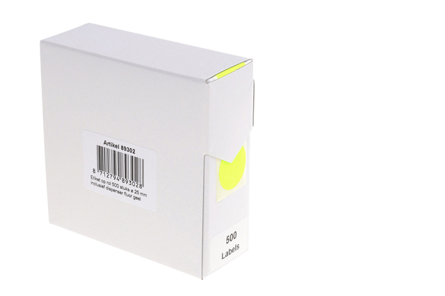 Etiket Rillprint 25mm 500st op rol fluor geel afbeelding