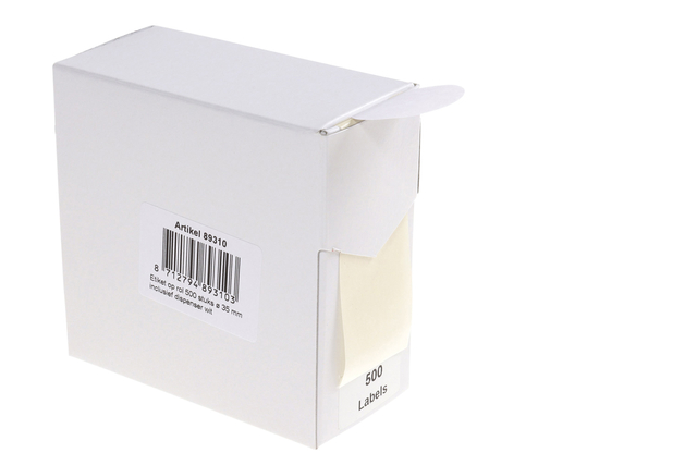 Etiket Rillprint 35mm op rol wit 500 stuks