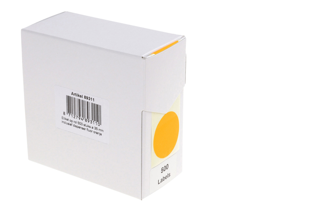 Etiket Rillprint 35mm 500st op rol fluor oranje afbeelding