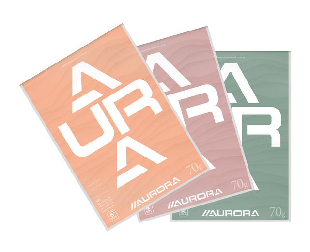 Schrijfblok Aurora A4 lijn 100 vel 70gr assorti afbeelding