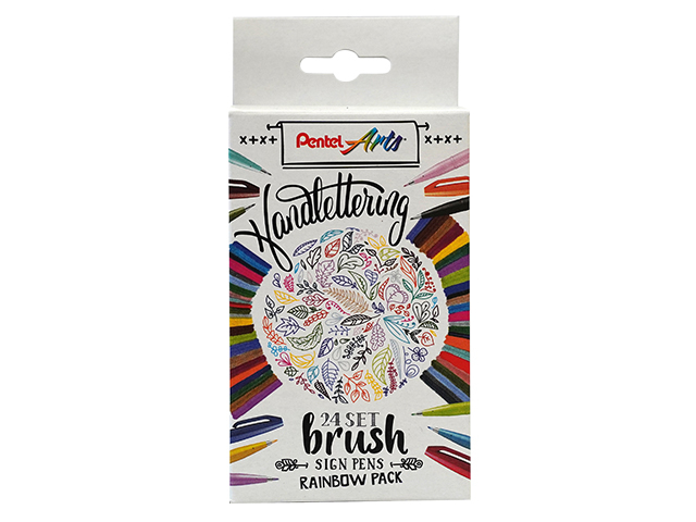 Brushpen Pentel Sign SES15C Rainbow assorti set à 24 stuks afbeelding