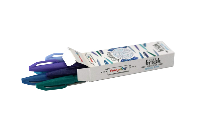 Brushpen Pentel Sign SES15C Spring Rain assorti doos à 6 stuks afbeelding