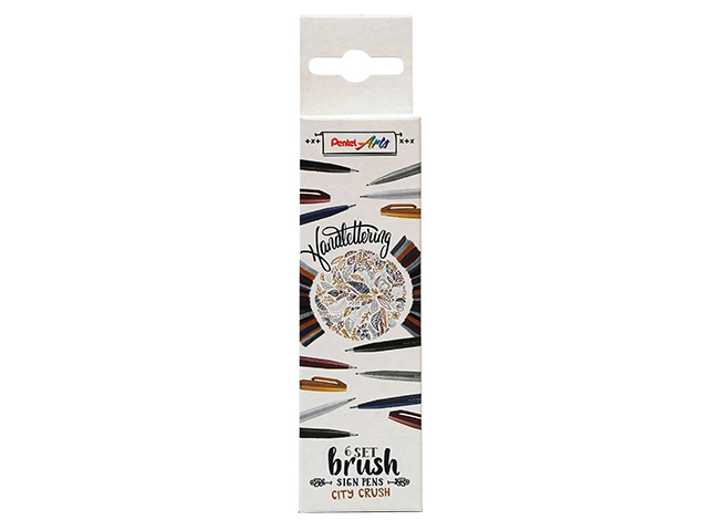 Brushpen Pentel Sign SES15C City Crush assorti 6 stuks — Foto 2 van 2