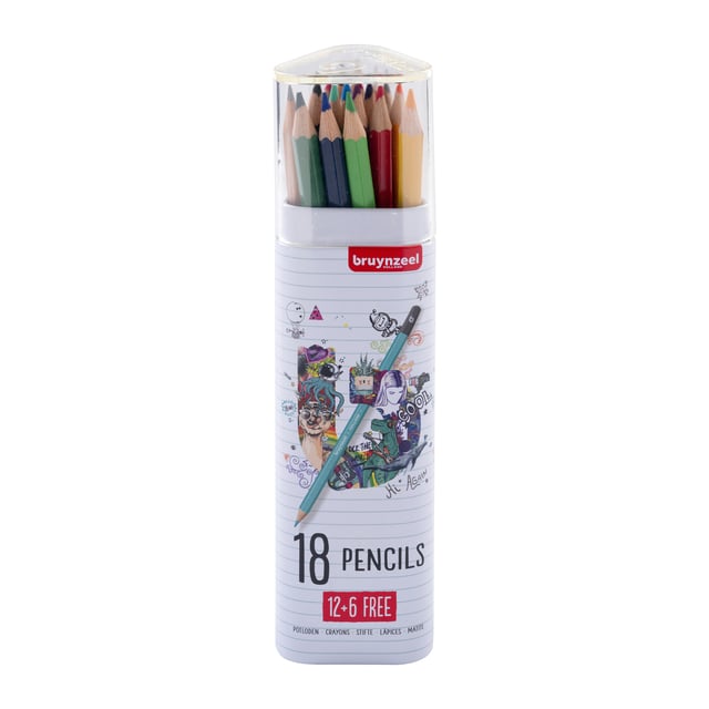 Kleurpotlood Bruynzeel set à 18 stuks assorti afbeelding