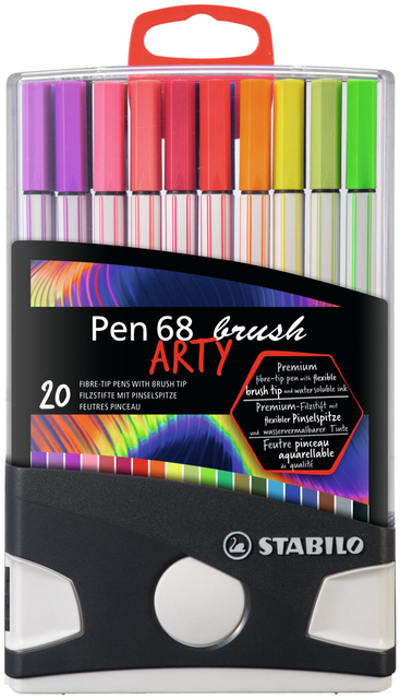Brushstift STABILO Pen 568/20 Arty assorti set à 20 stuks afbeelding