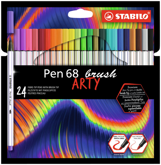Brushstift STABILO Pen 568/24 Arty assorti set à 24 stuks afbeelding