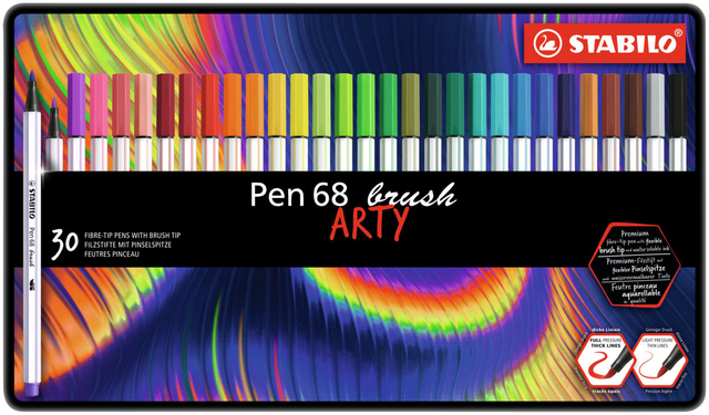 Brushstift STABILO Pen 568/30 Arty assorti blik à 30 stuks afbeelding