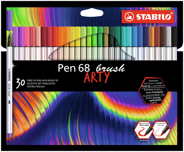 Brushstift STABILO Pen 568/30 Arty assorti set à 30 stuks afbeelding