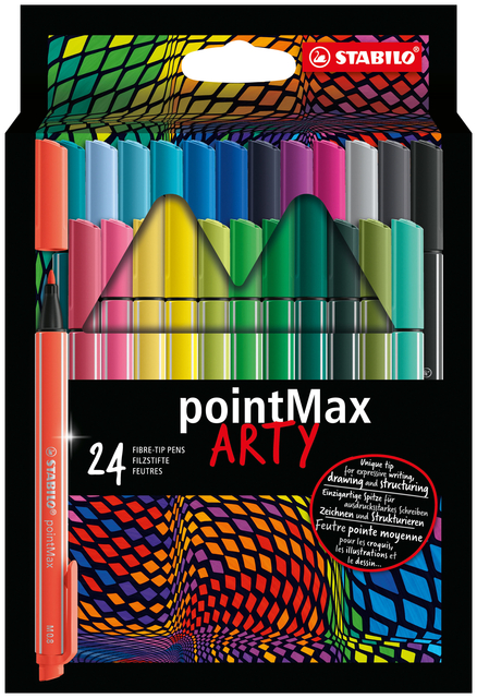 Viltstift STABILO pointMax 488/24 Arty medium assorti etui à 24 stuks afbeelding