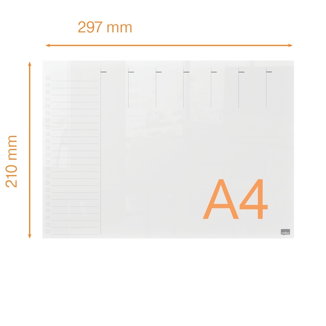 Weekplanner Nobo transparant acryl A4 — Foto 2 van 2