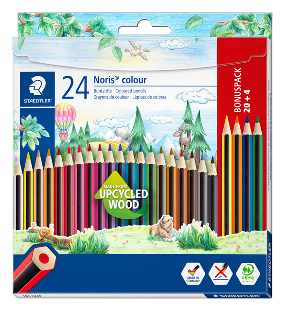 Kleurpotloden Staedtler Noris set à 20+4 kleuren afbeelding