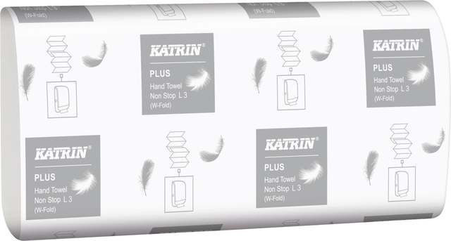 Handdoek Katrin Plus w-vouw 3-laags 203x320mm 25x90 vel wit 61600 — Foto 2 van 2