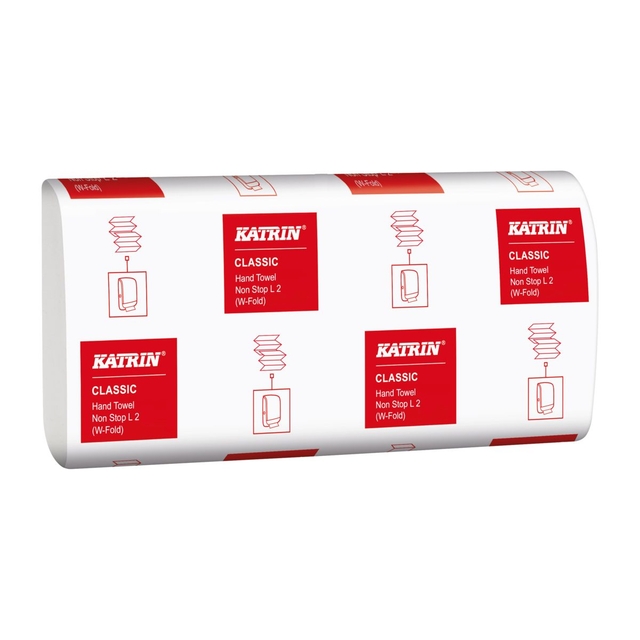 Handdoek Katrin w-vouw 2-laags 203x320mm 25x120 vel wit 61594 afbeelding