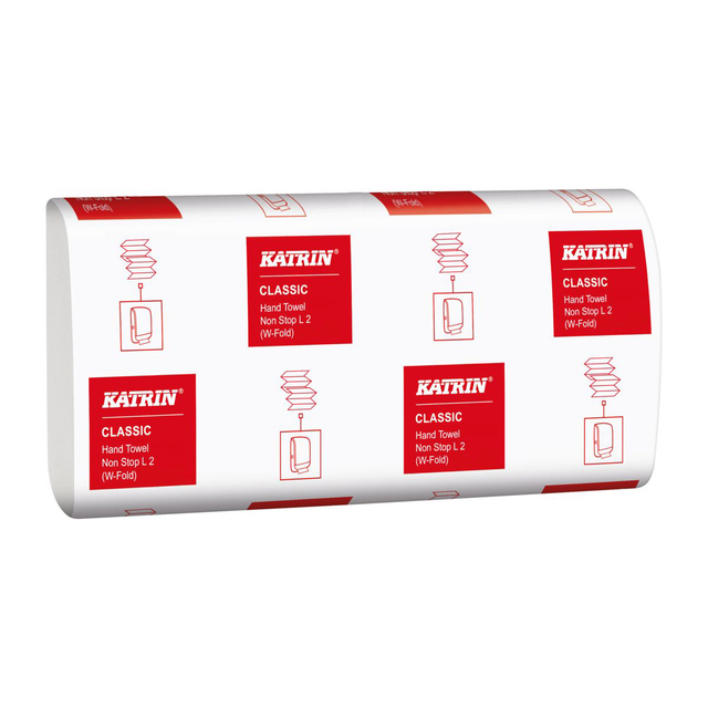 Handdoek Katrin w-vouw 2-laags 203x320mm 25x120 vel wit 61594 afbeelding