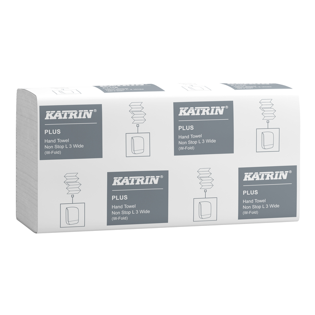 Handdoek Katrin Plus w-vouw 3-laags 240x320mm 25x90 vel wit 61563 afbeelding