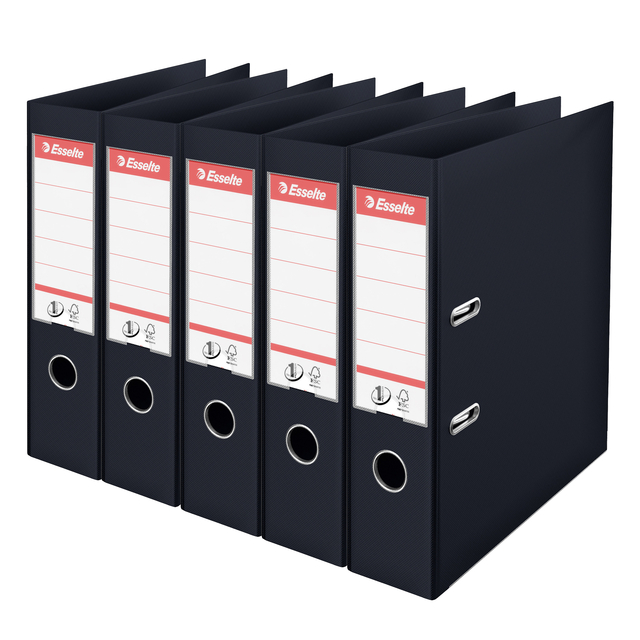 Ordner Esselte Vivida No.1 multipack 75mm A4 5 stuks zwart afbeelding