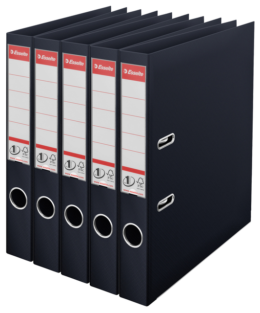 Ordner Esselte Vivida No.1 multipack 50mm A4 5 stuks zwart afbeelding