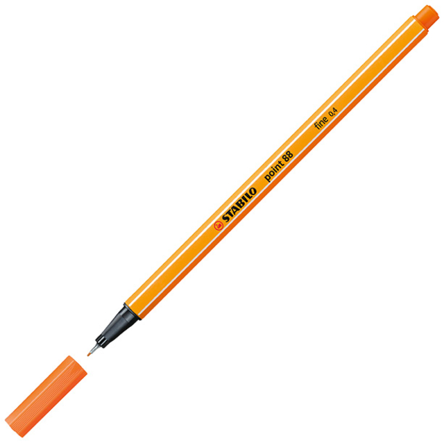 Fineliner STABILO point 88/30 fijn bleek vermiljoen afbeelding