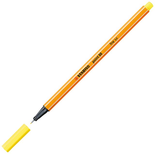 Fineliner STABILO point 88/24 fijn citroengeel afbeelding