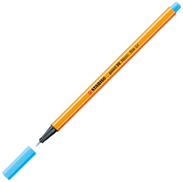 Fineliner STABILO point 88/031 fijn neon blauw afbeelding