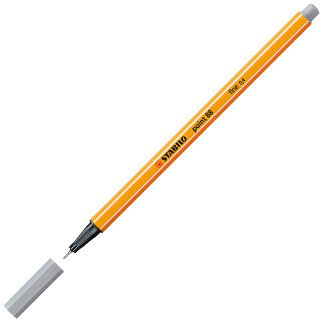 Fineliner STABILO point 88/95 fijn middelkoud grijs afbeelding